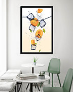 poster peach ice cubes